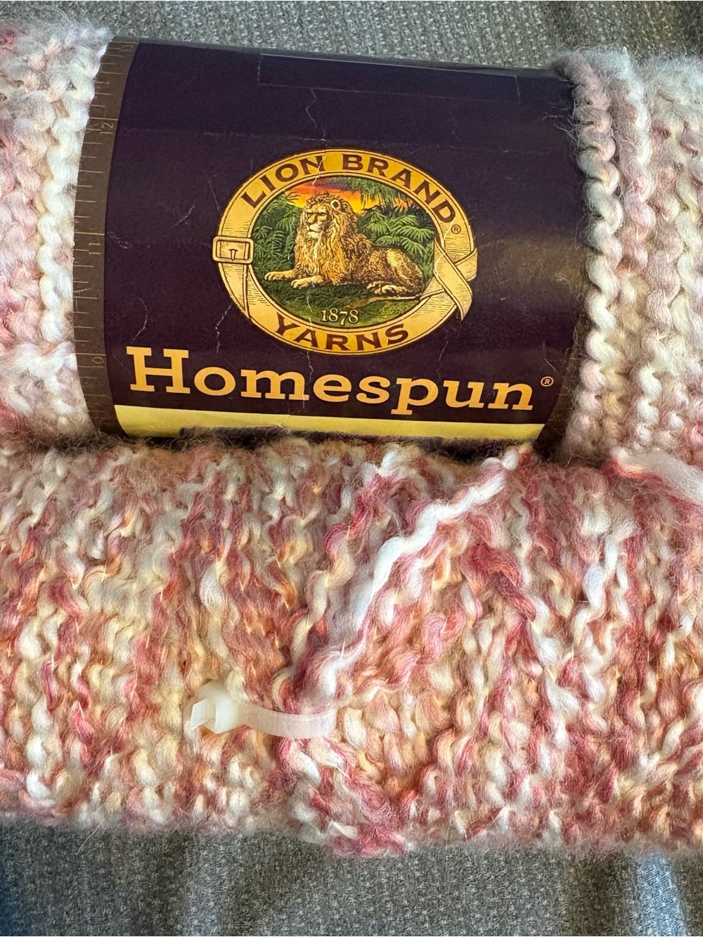 Lion Brand Homespun Yarn - Pink & White Multicolor Parfait 2 skeins